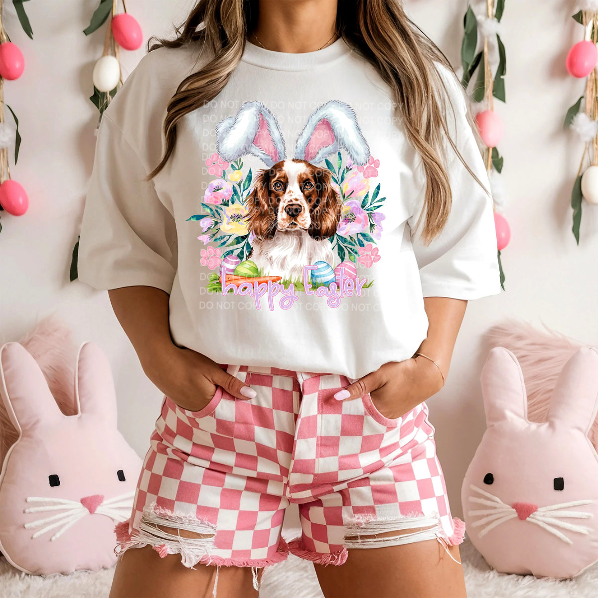 Happy Easter Cocker Spaniel (SCG) DTF transfer