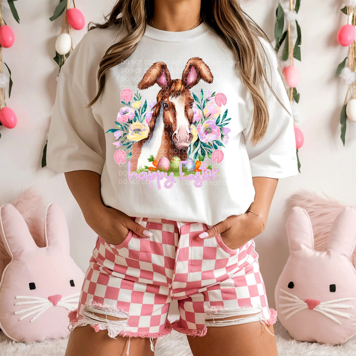 Happy Easter Tan Horse (SCG) DTF transfer