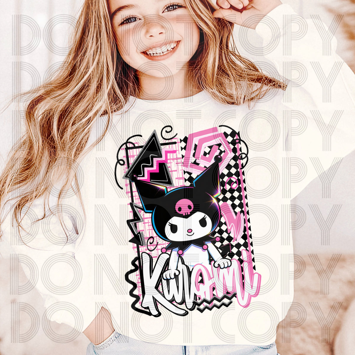 Retro evil kitty (Renewed) DTF Transfer