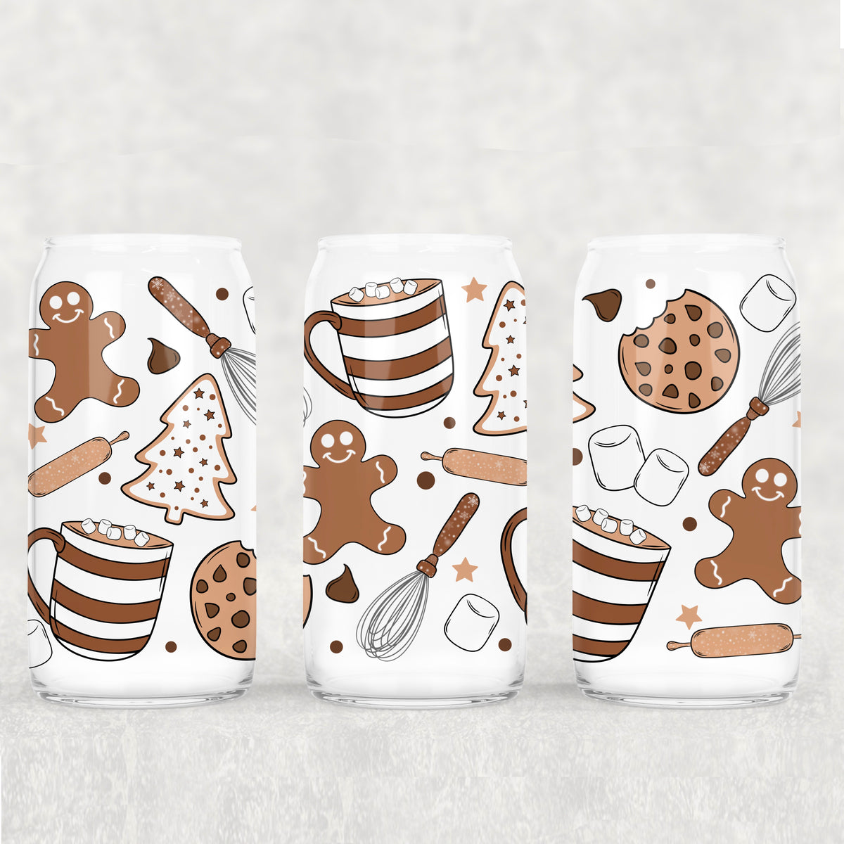 8921 brown christmas collage (CSC) UV DTF WRAP