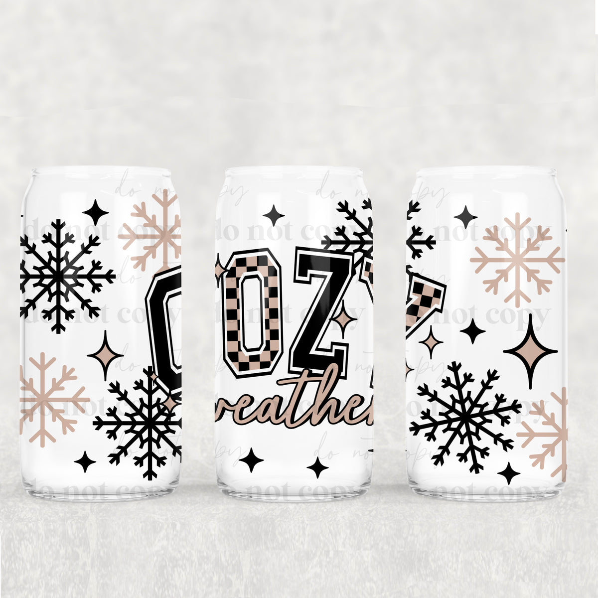 8923 cozy weather checkered letters (CSC) UV DTF WRAP