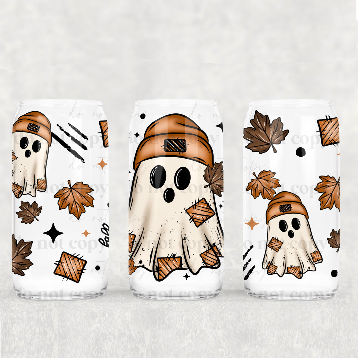 ghost patchwork with beanie (CSC) UV DTF WRAP