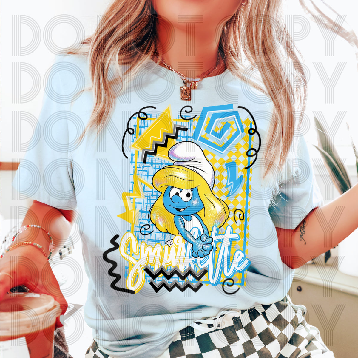 Retro blue girl (Renewed) DTF Transfer