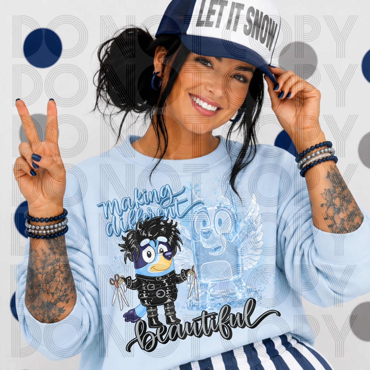 Making different beautiful blue dog (Renewed) DTF Transfer
