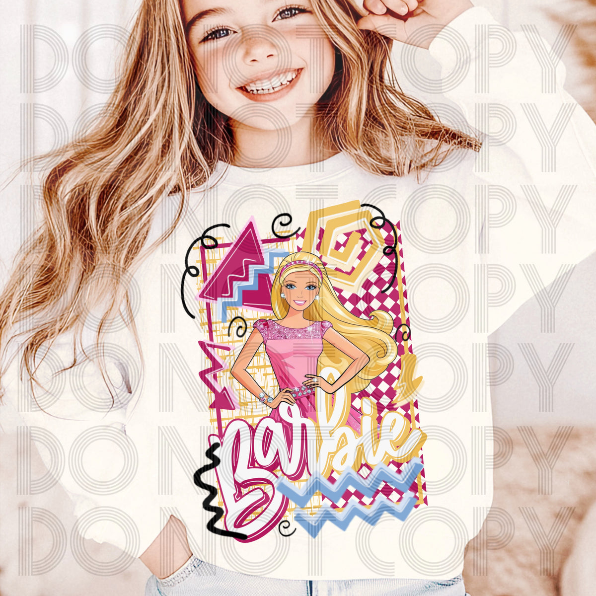 Retro blonde hair girl (Renewed) DTF Transfer
