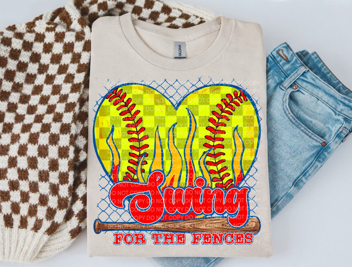 Softball heart swing for the fences (SCG) DTF Transfer