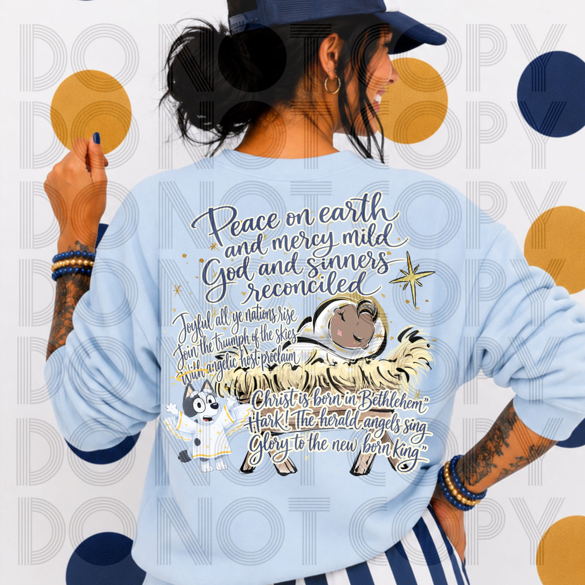 Peace on earth blue dog (Renewed) DTF Transfer