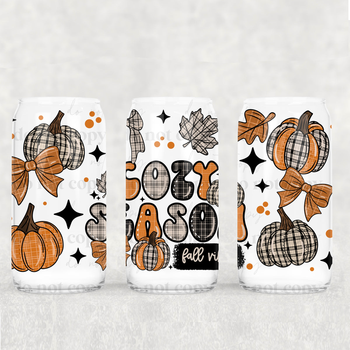 9052 cozy season plaid pumpkins (CSC) UV DTF WRAP