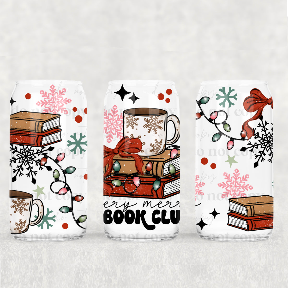 9057 very merry book club dark books (CSC) UV DTF WRAP