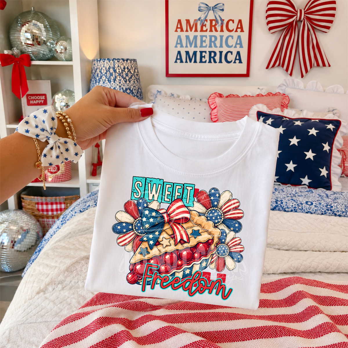 Sweet freedom cherry pie (Renewed) DTF Transfer
