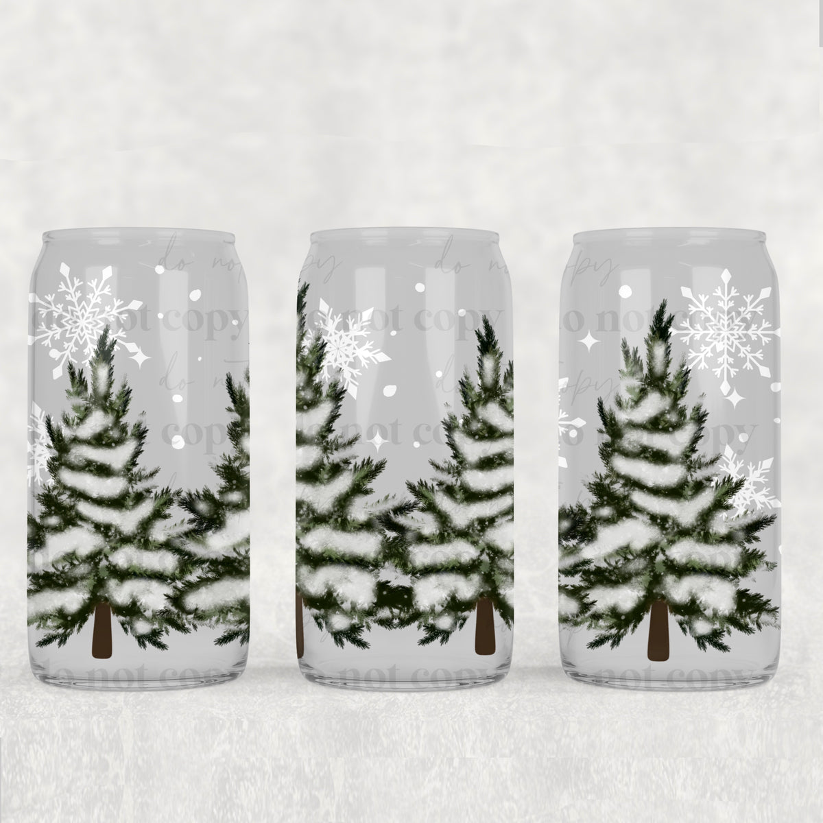 snowy christmas trees 9162 (CSC) UV DTF WRAP