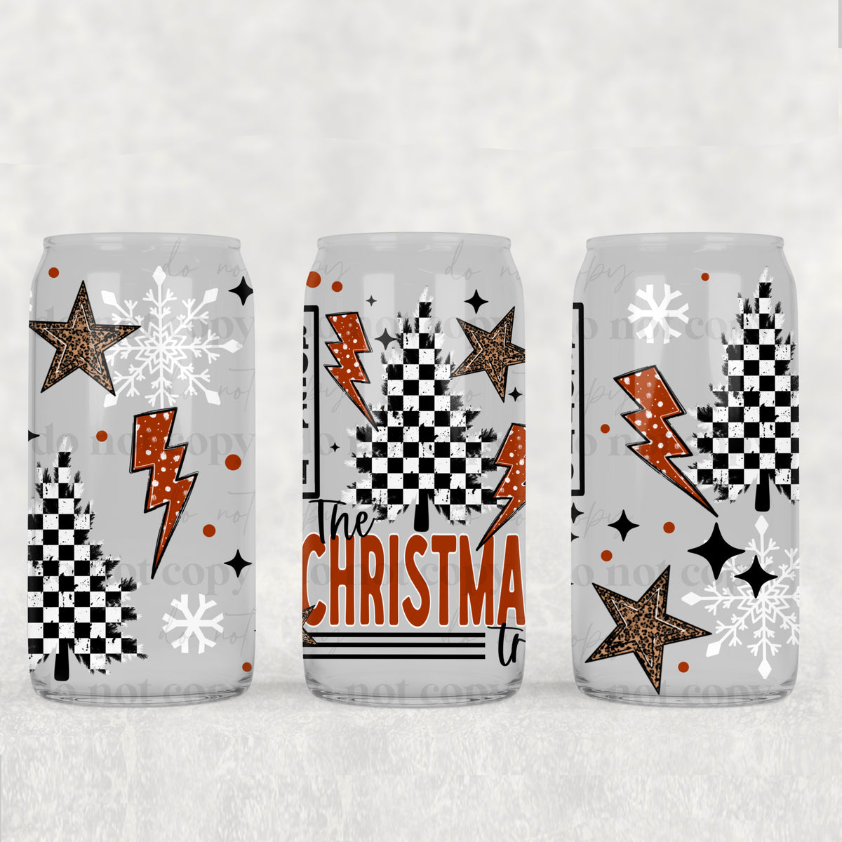 9207 checkered tree (CSC) UV DTF WRAP