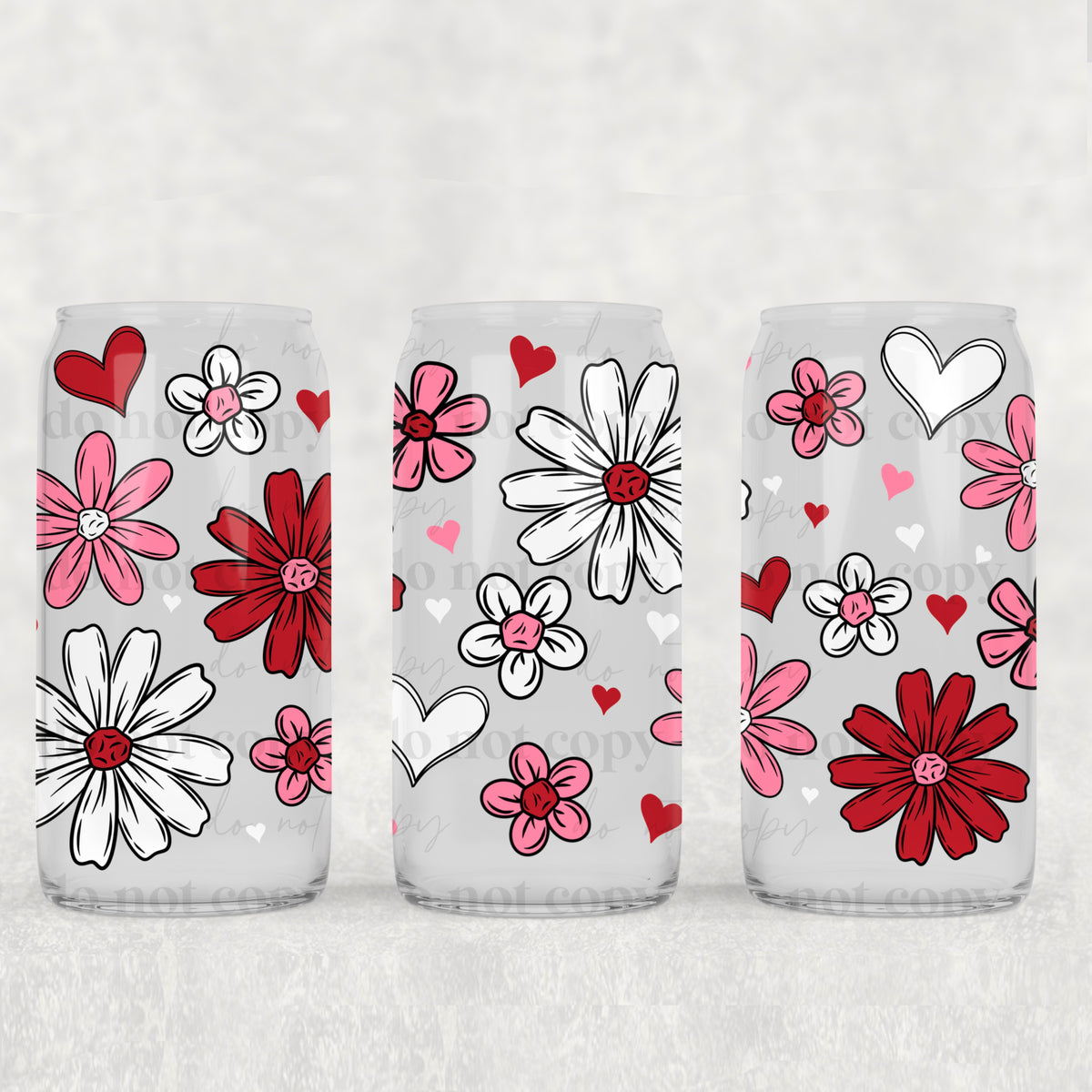 9209 pink white and red flowers collage (CSC) UV DTF WRAP