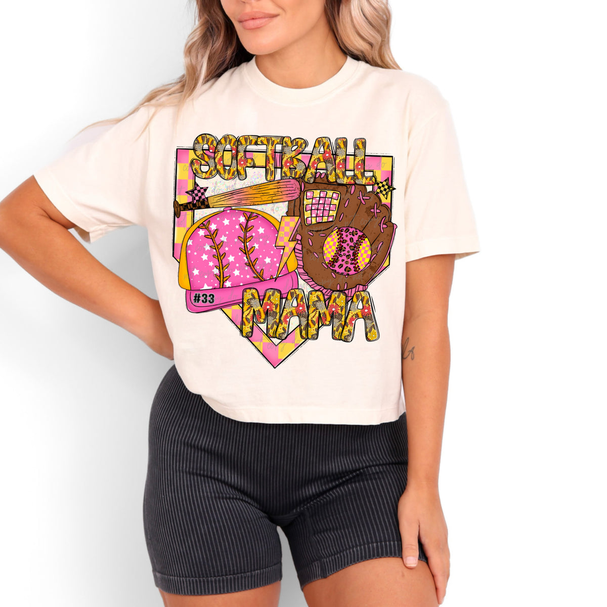 Softball Mama Mitt Batt and Hat (VIRGO) DTF transfer