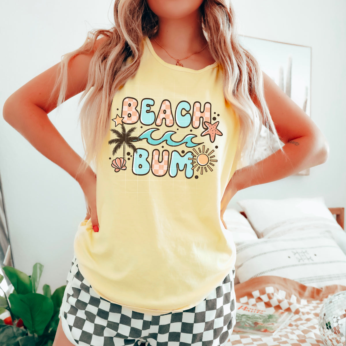 Beach Bum Pastel Checkered (CSC) 101055 DTF transfer