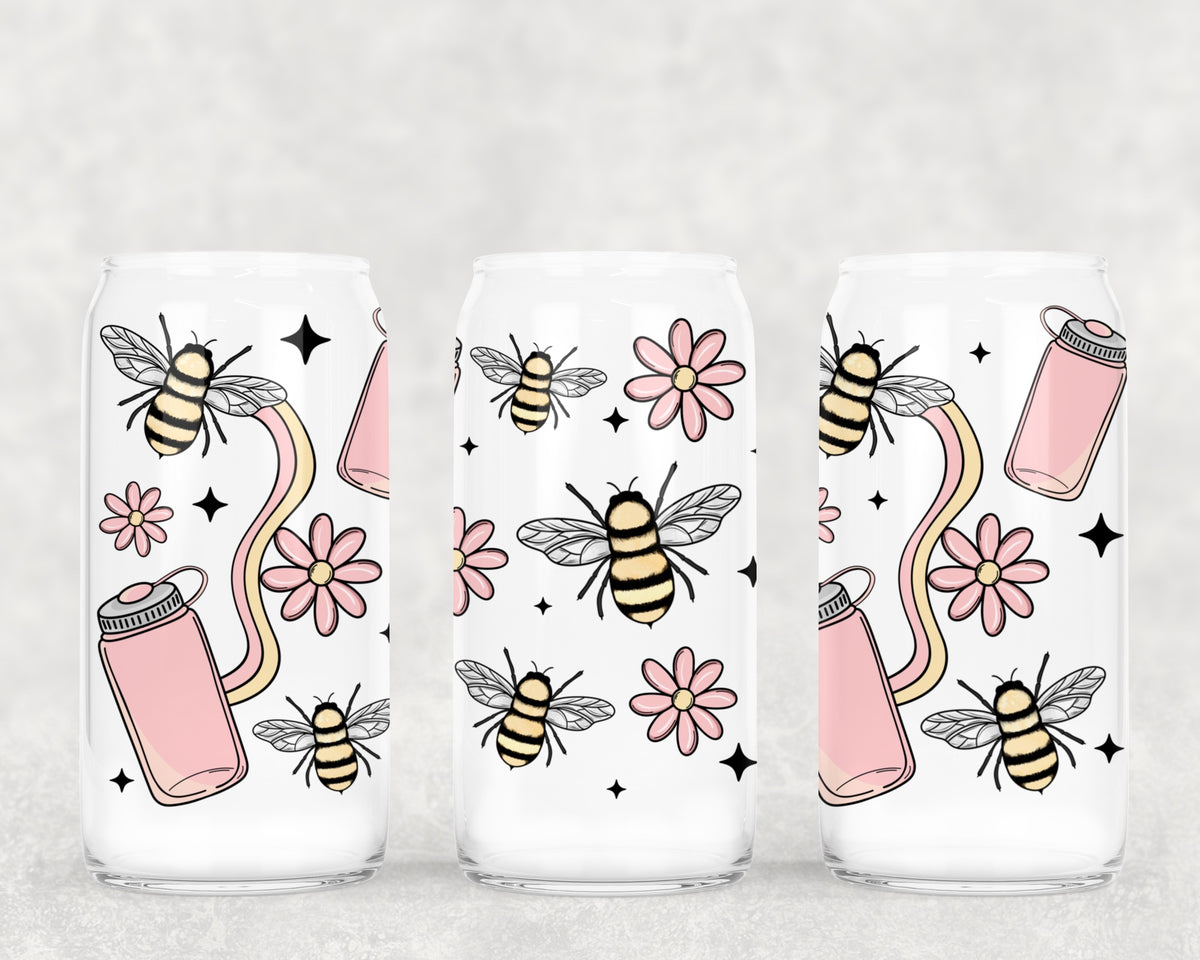 9282 pink bottle and bees (CSC) UV DTF WRAP