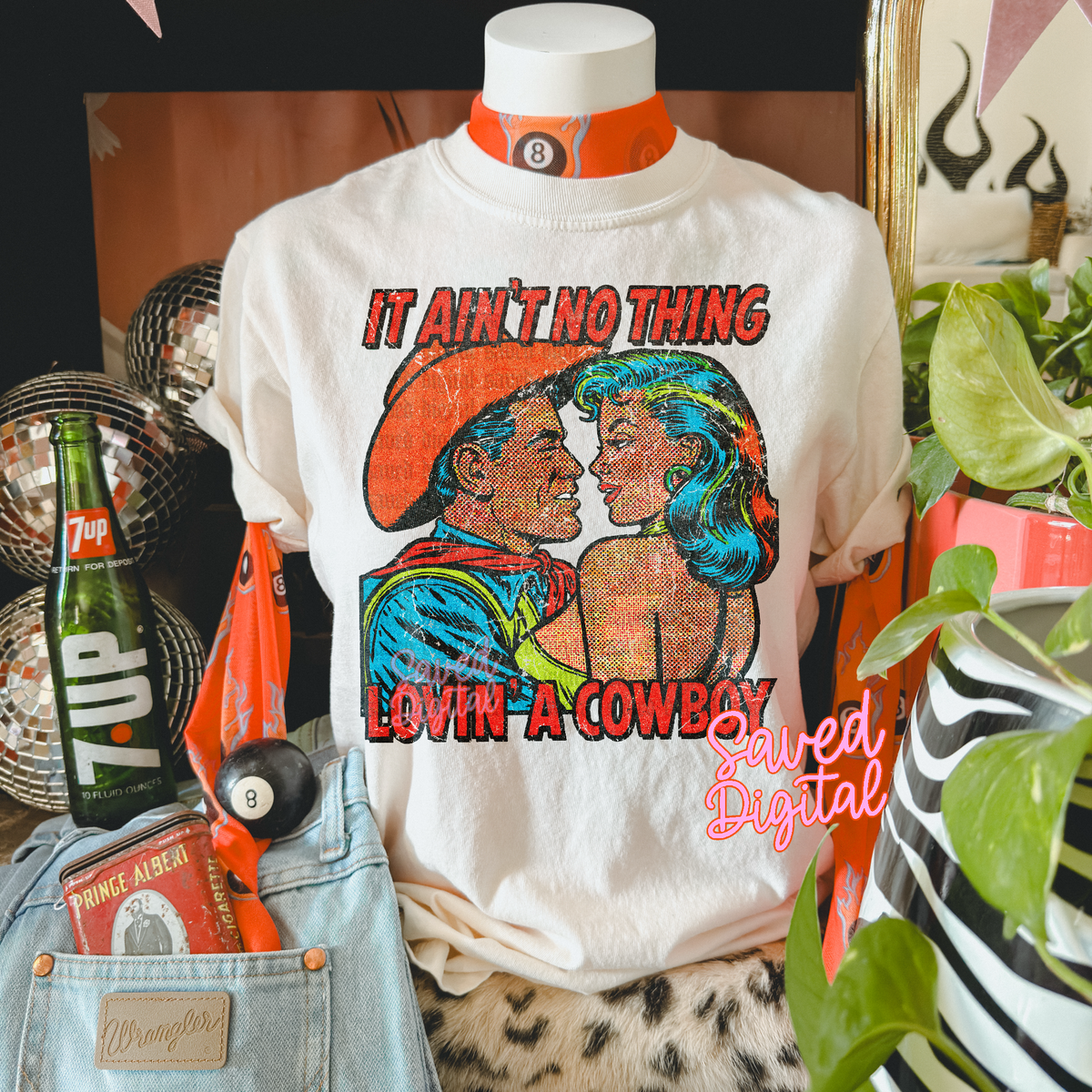 It ain't no thing lovin a cowboy (saved) DTF transfer