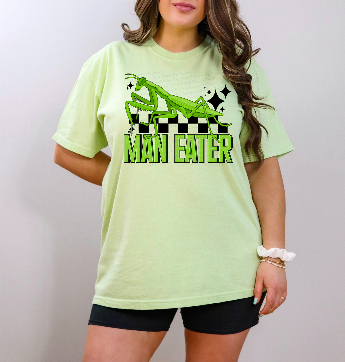 Man Eater Grasshopper Checkered 117567 DTF transfer