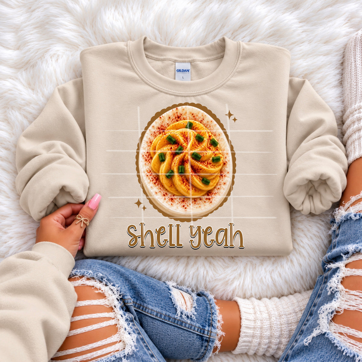 Shell yeah with giant egg (SG) DTF Transfer