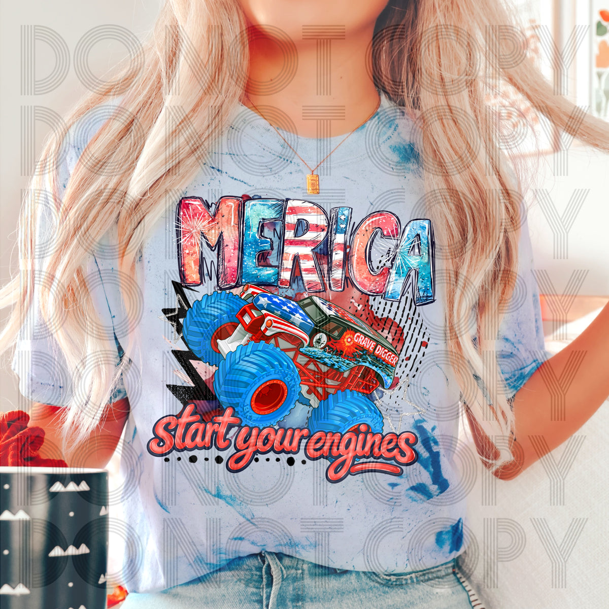 Merica start your engines truck 1 (Renewed) DTF Transfer