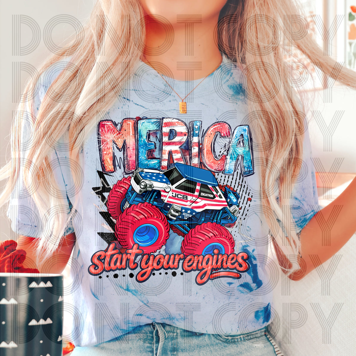 Merica start your engines truck 3 (Renewed) DTF Transfer