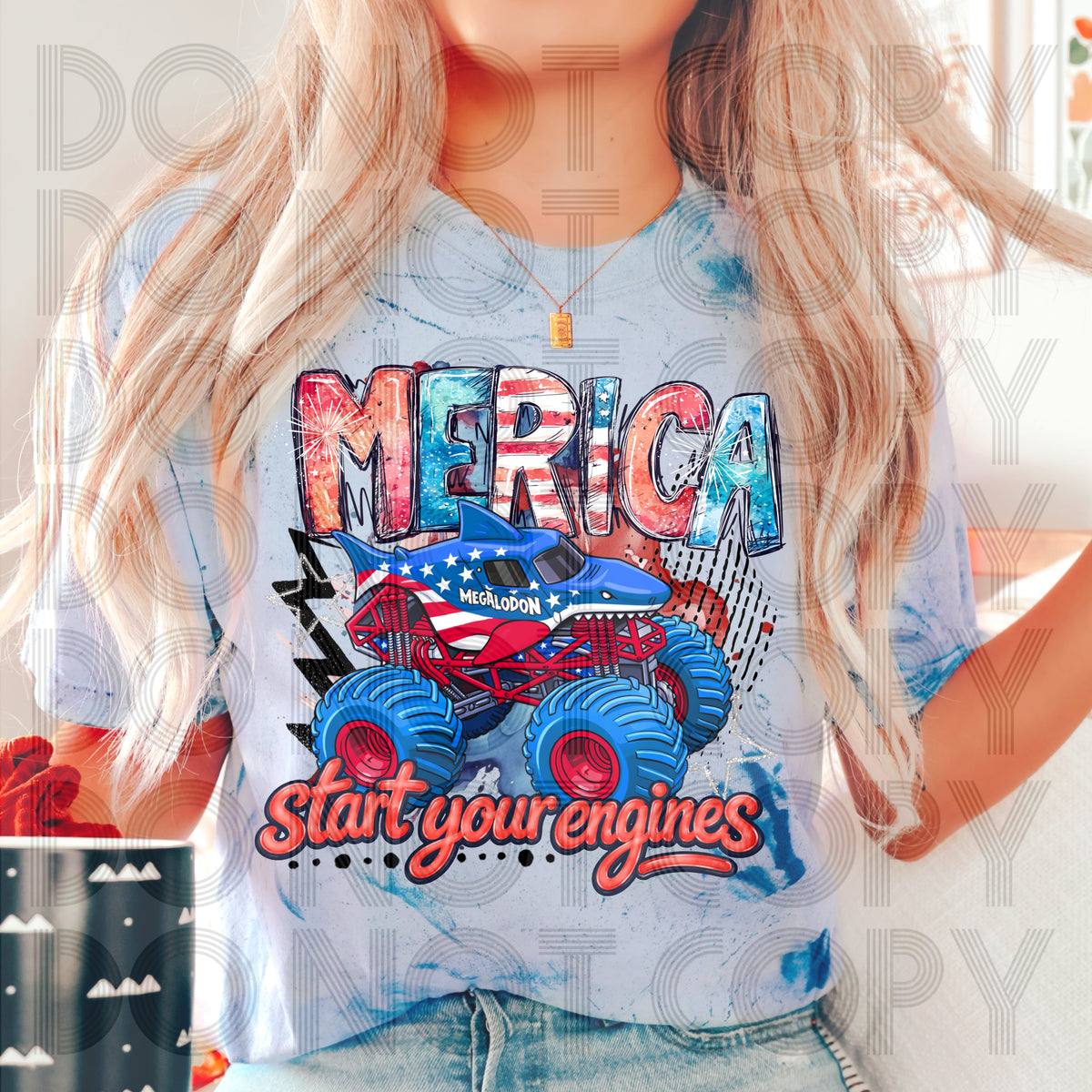 Merica start your engines truck 4 (Renewed) DTF Transfer