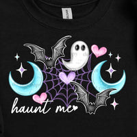 Haunt Me *FRONT ONLY *WHITE WORDING (CSC) 72332 DTF Transfer