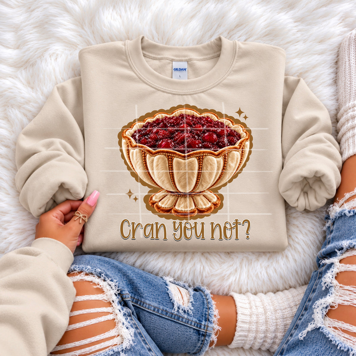Cran' you not- in vintage dish (SG) DTF Transfer
