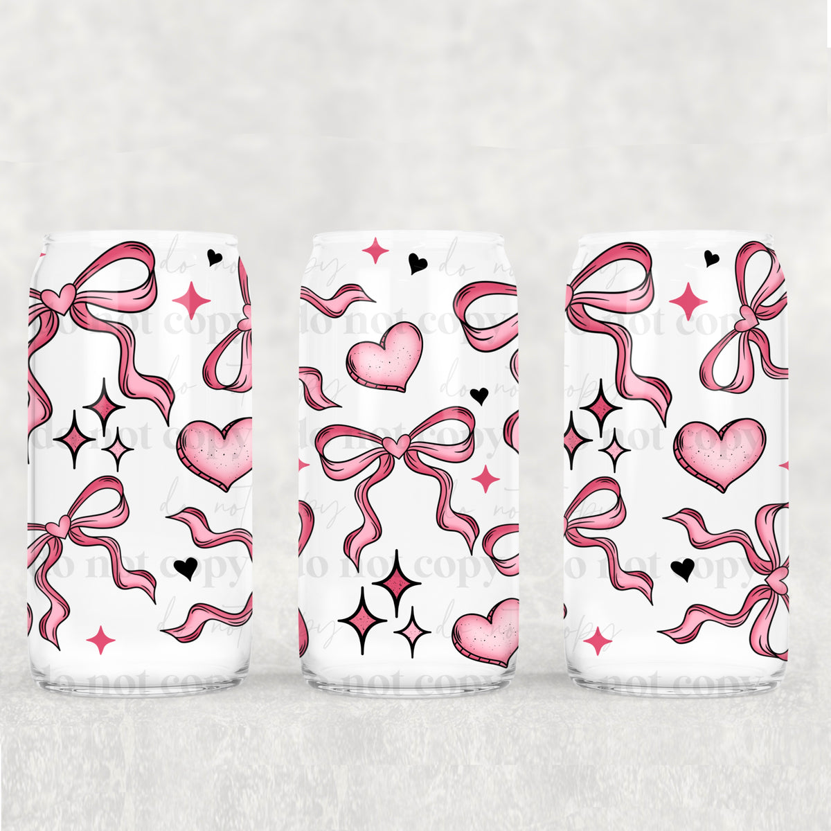 9340 pink bows and hearts (CSC) UV DTF WRAP