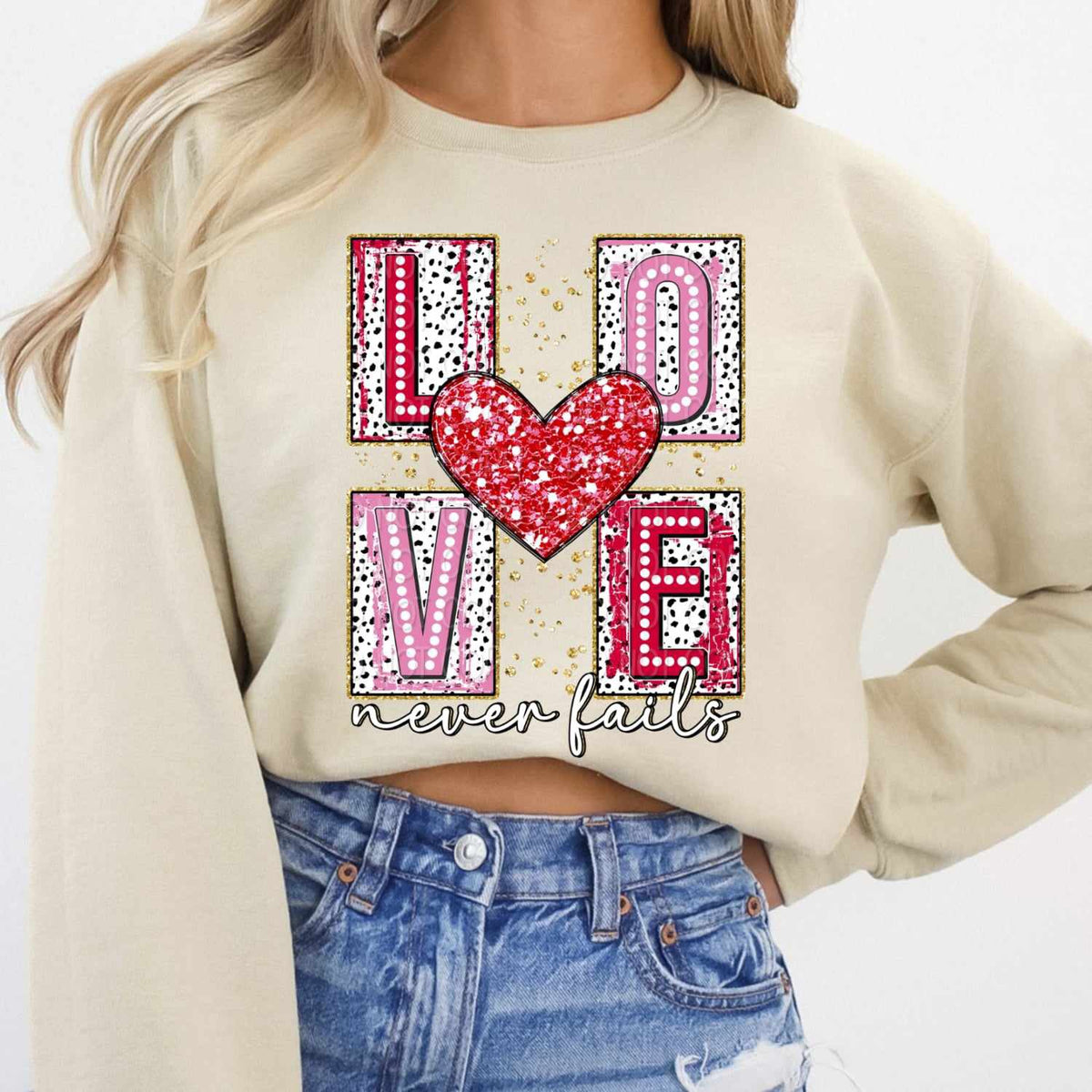 Love Never Fails 72372 DTF Transfer
