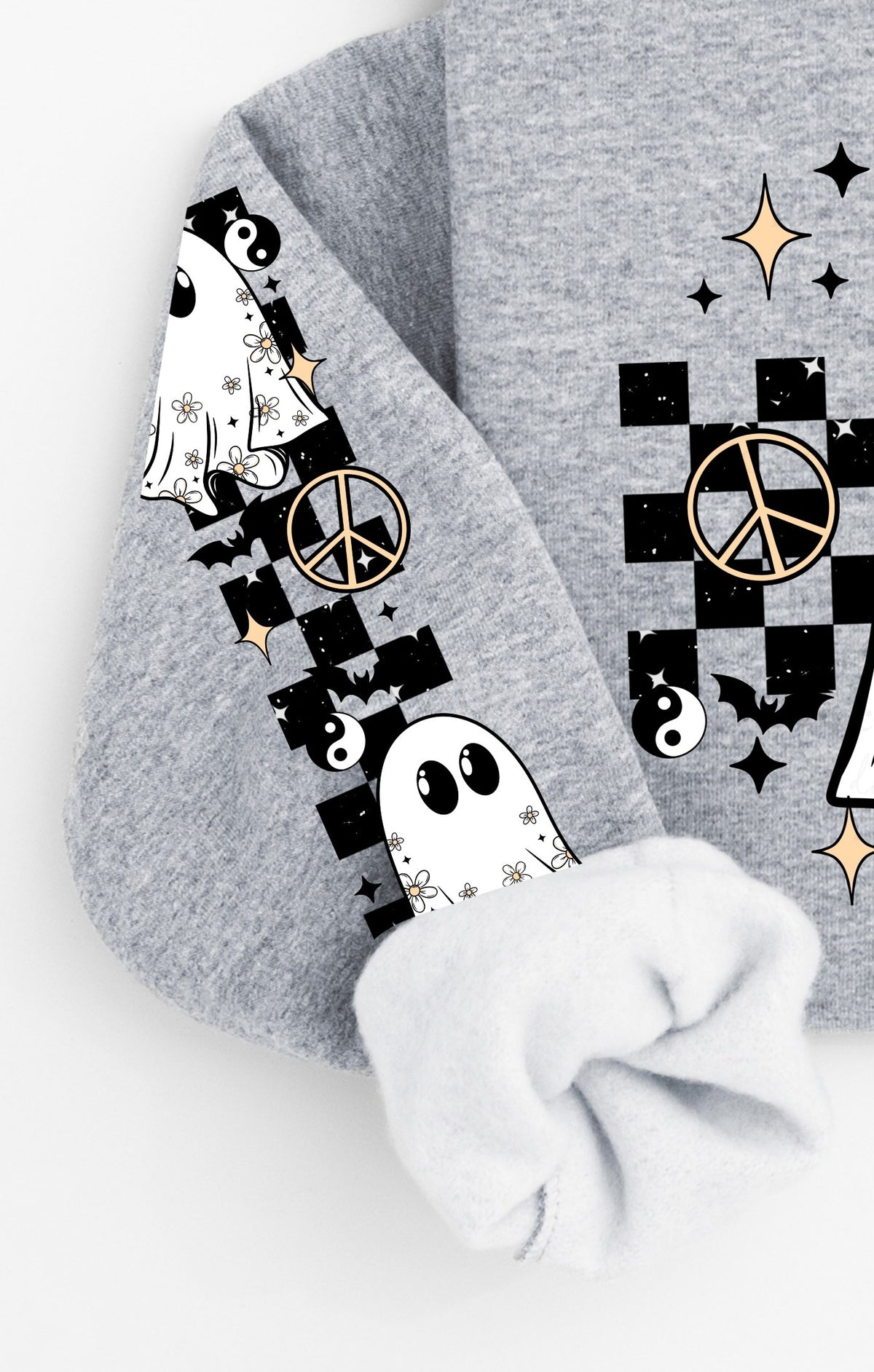 Groovy Halloween ghost sleeve (CSC) 58838 DTF transfer