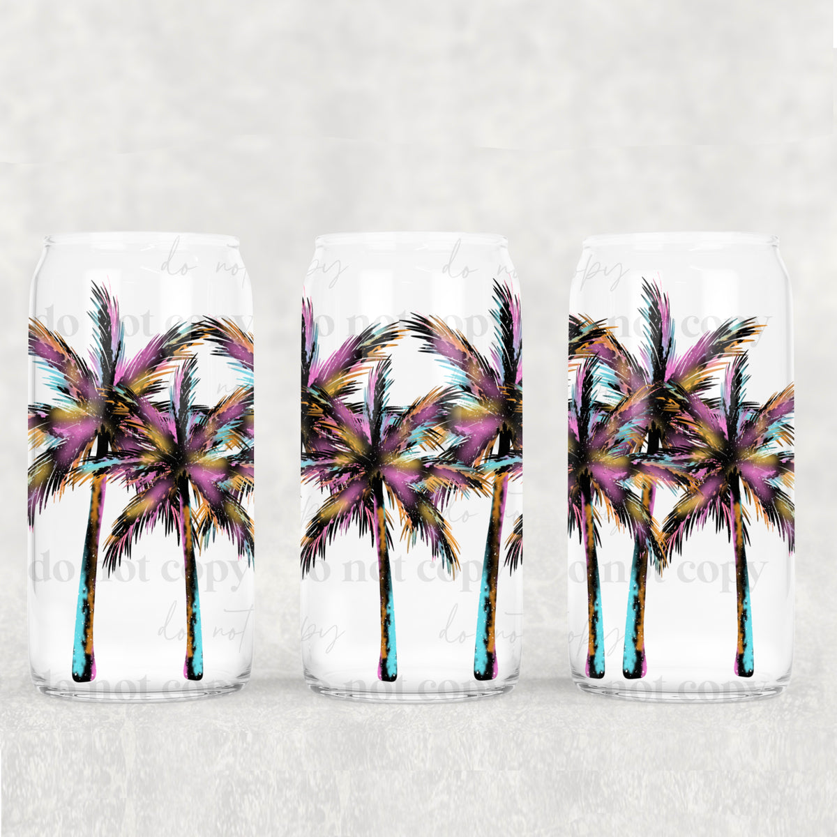 9453 rainbow palm trees (CSC) UV DTF WRAP
