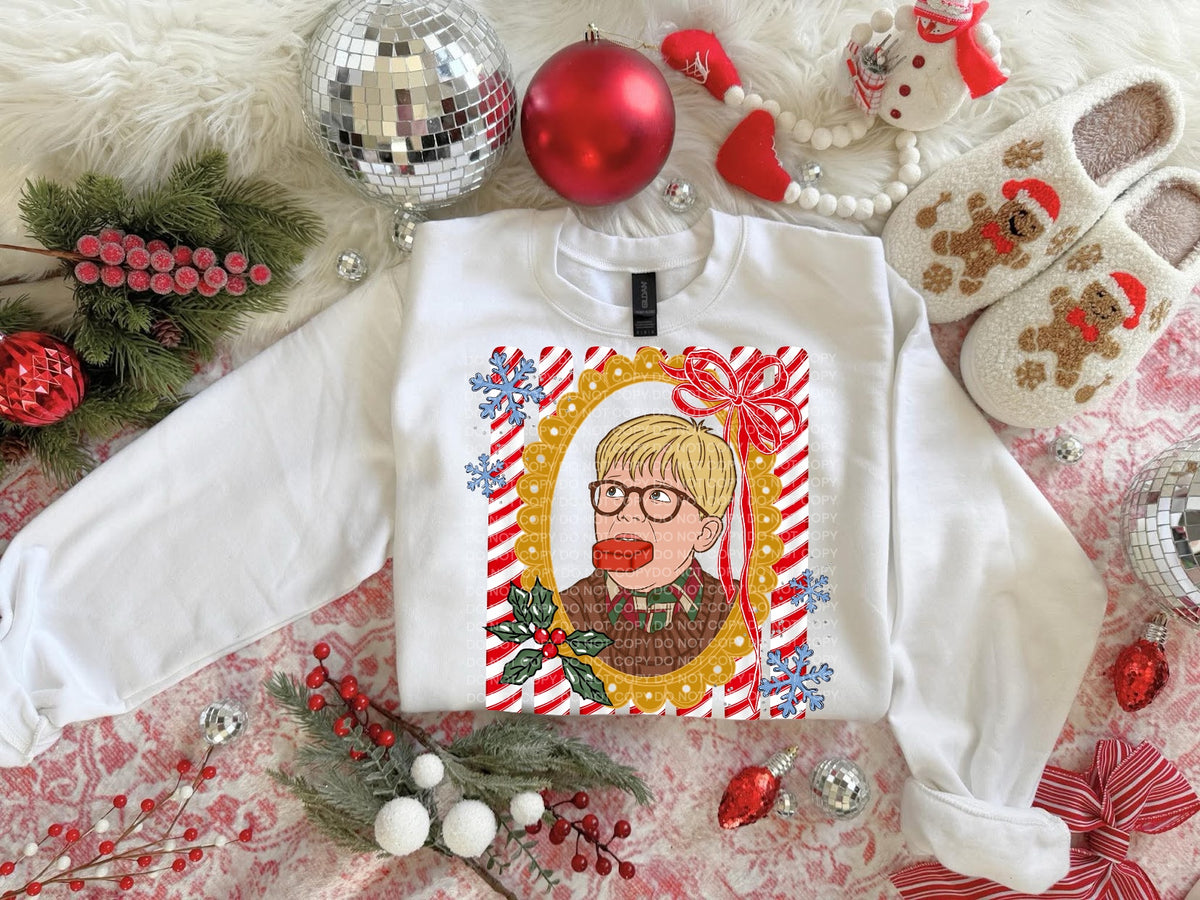 Blonde boy Christmas frame (SCG) DTF Transfer
