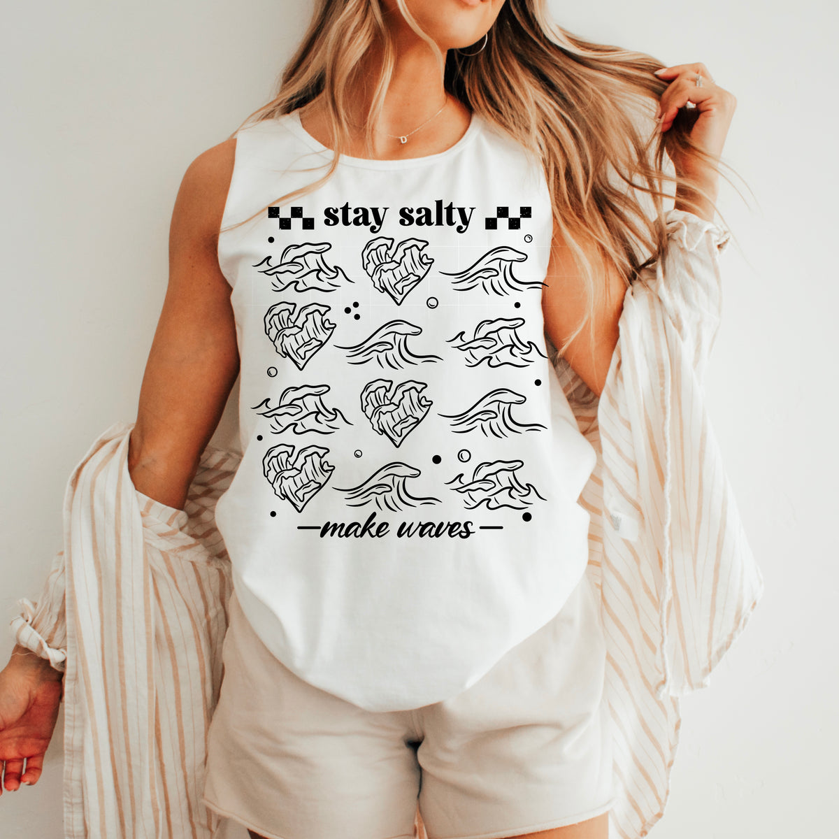 Stay salty make waves BLACK (CSC) 100535 DTF transfer