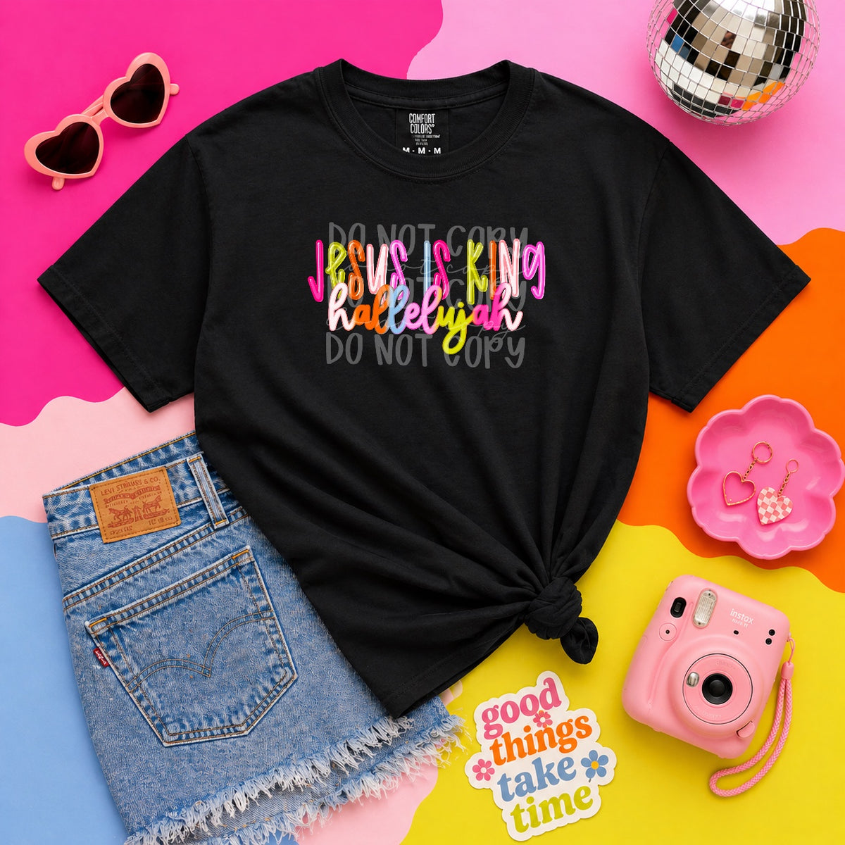 Jesus is king hallelujah NEON (PH) DTF Transfer