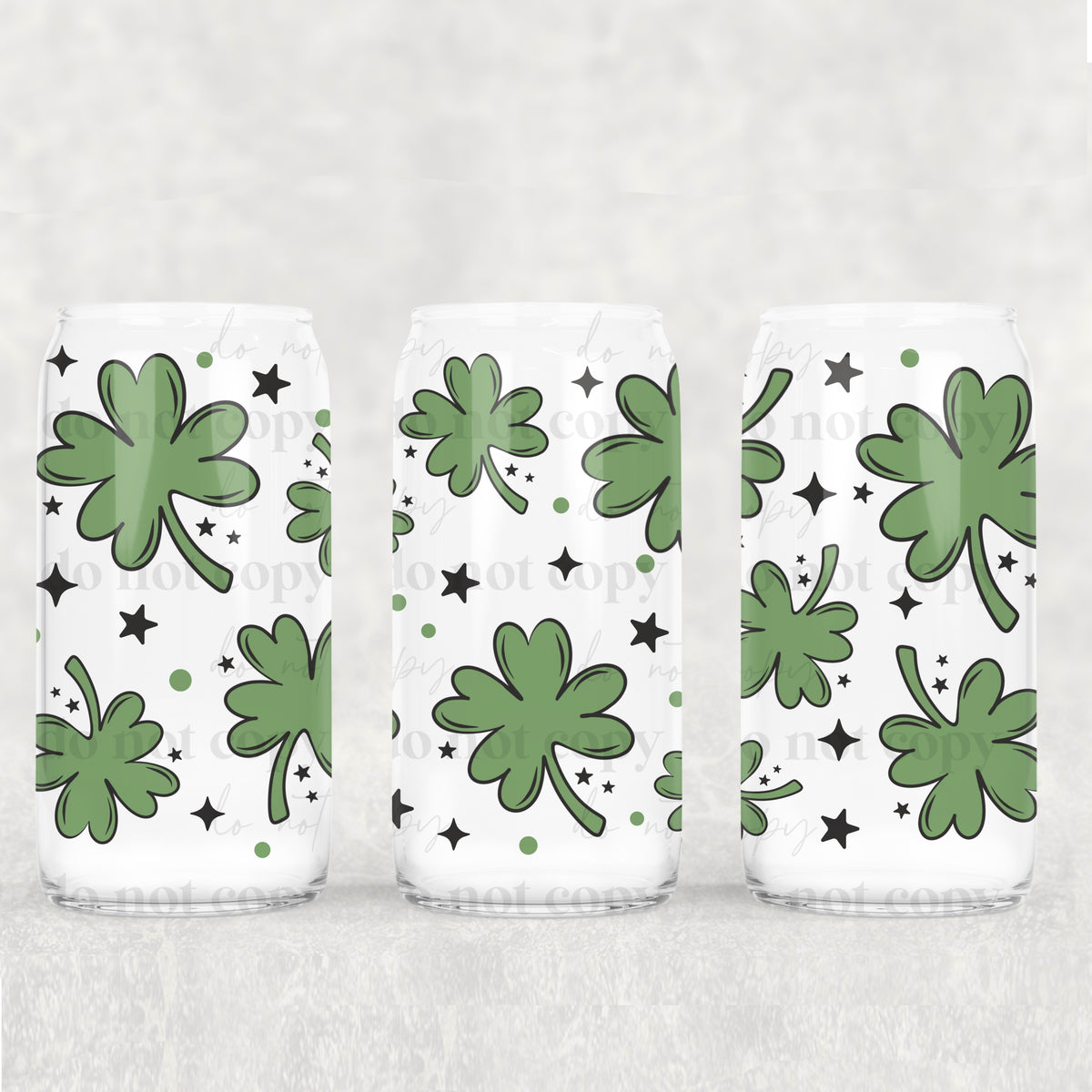 9681 green clover collage (CSC) UV DTF WRAP
