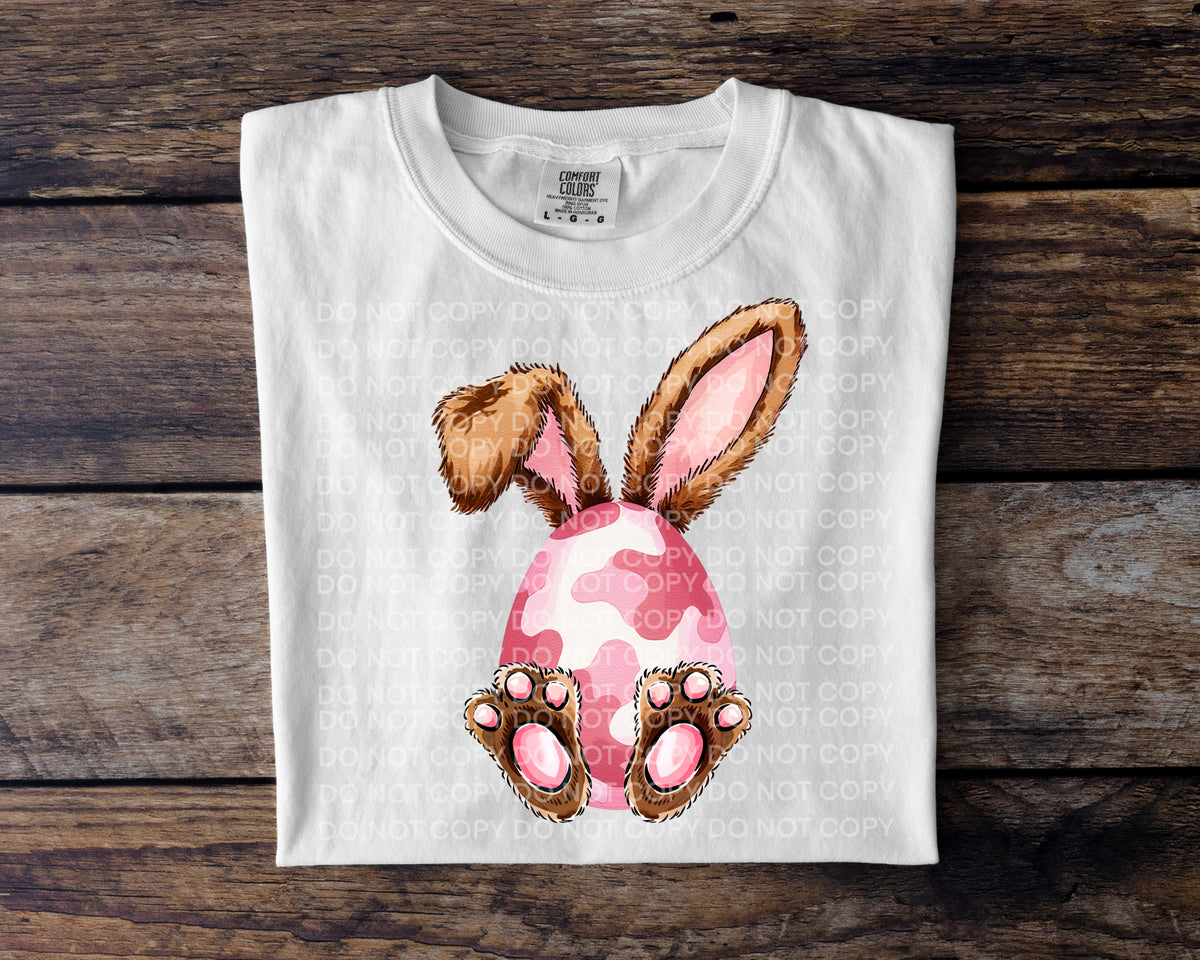 Pink Camo Easter Egg Bunny Ears (SCG) DTF transfer