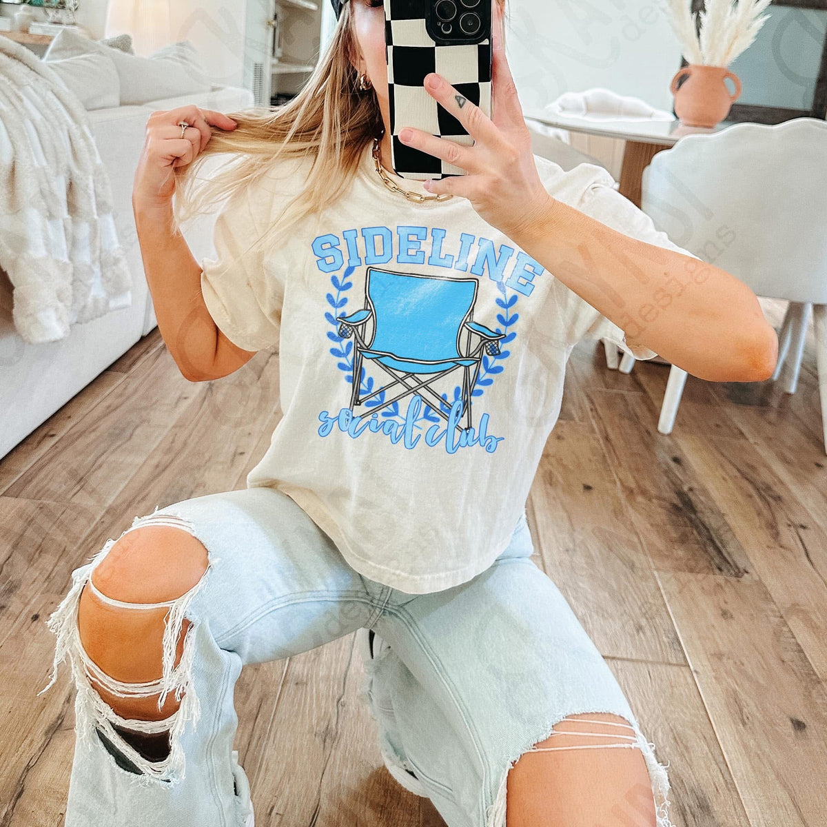 Sideline Social Club/Blue Chair (Kayndi) 72475 DTF Transfer
