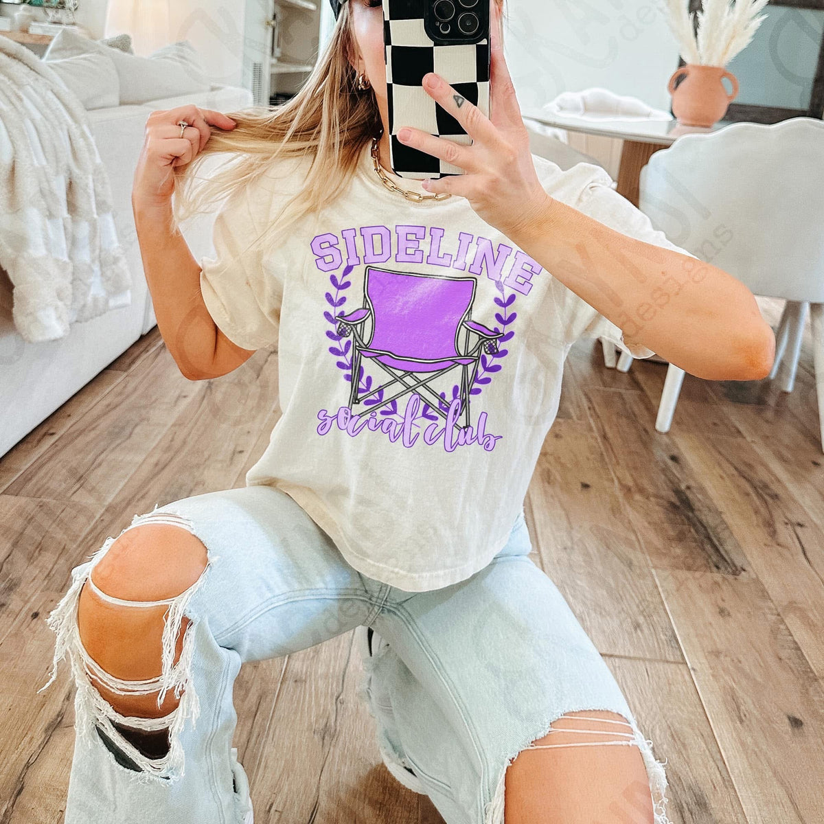 Sideline Social Club/Purple Chair (Kayndi) 72477 DTF Transfer