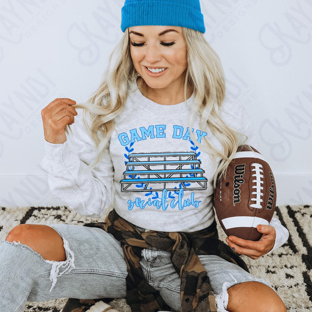 Game Day Social Club/Blue Bleachers (Kayndi) 72483 DTF Transfer
