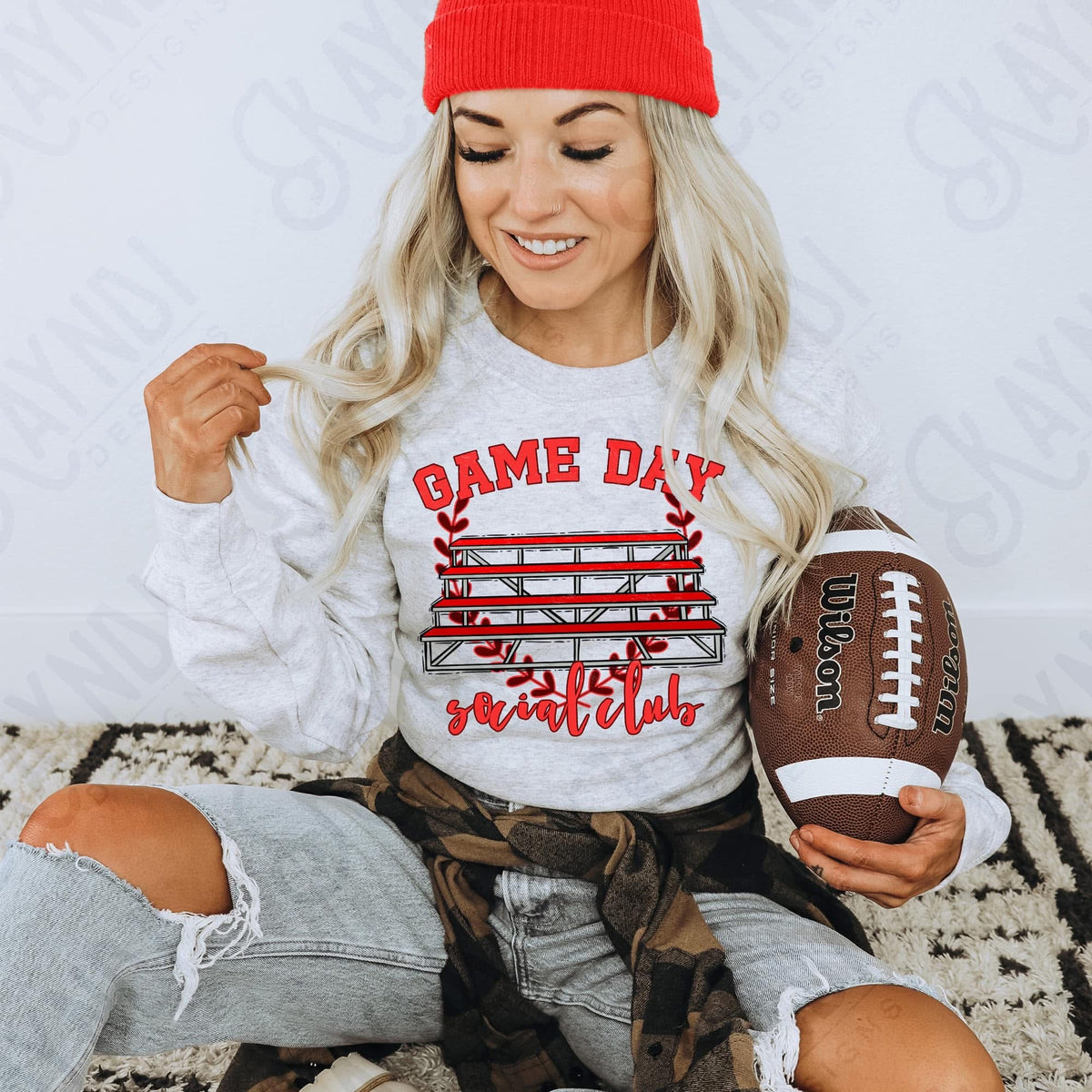 Game Day Social Club/Red Bleachers (Kayndi) 72484 DTF Transfer