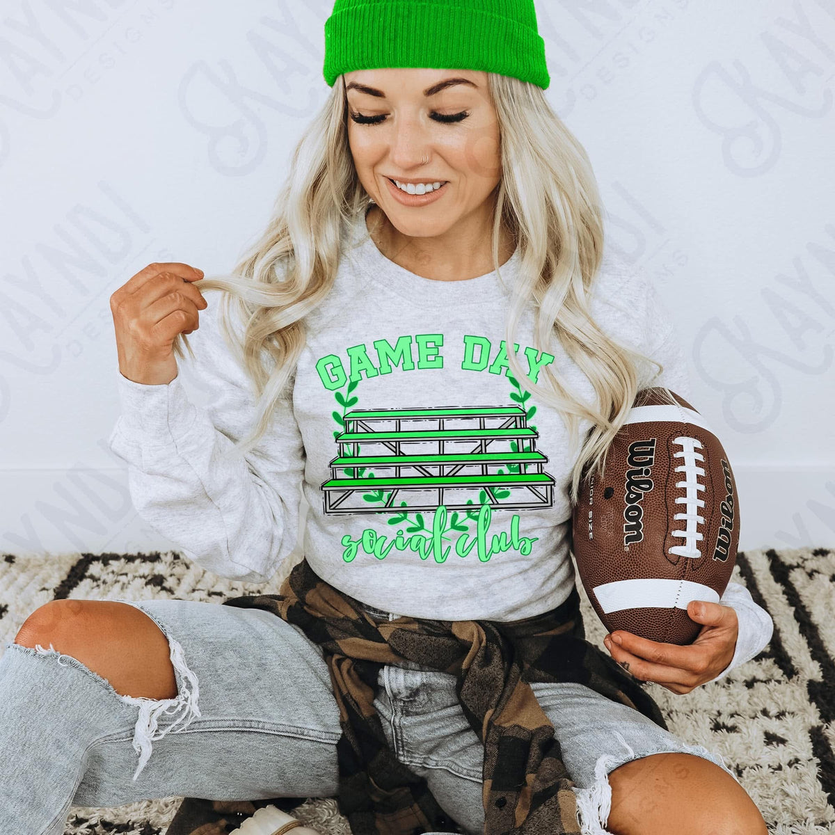 Game Day Social Club/Green Bleachers (Kayndi) 72486 DTF Transfer