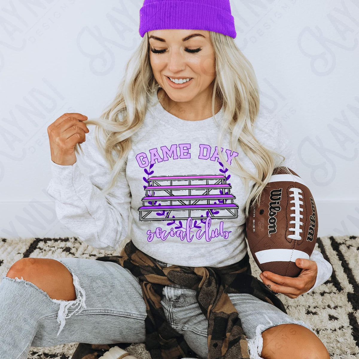Game Day Social Club/Purple Bleachers (Kayndi) 72488 DTF Transfer