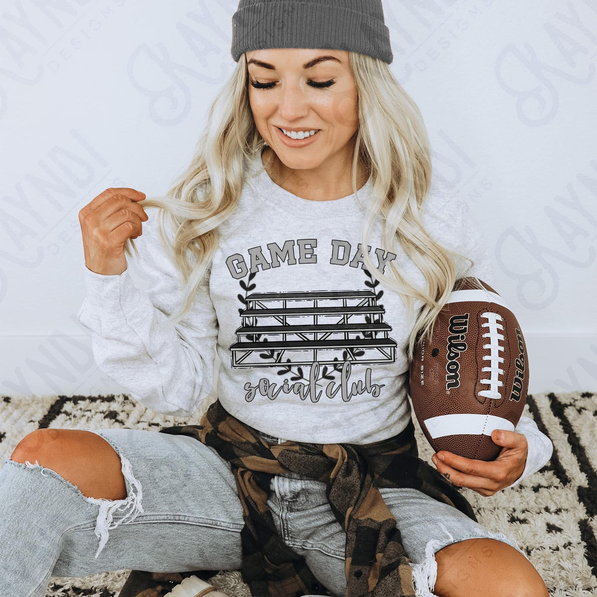 Game Day Social Club/Gray Bleachers (Kayndi) 72489 DTF Transfer
