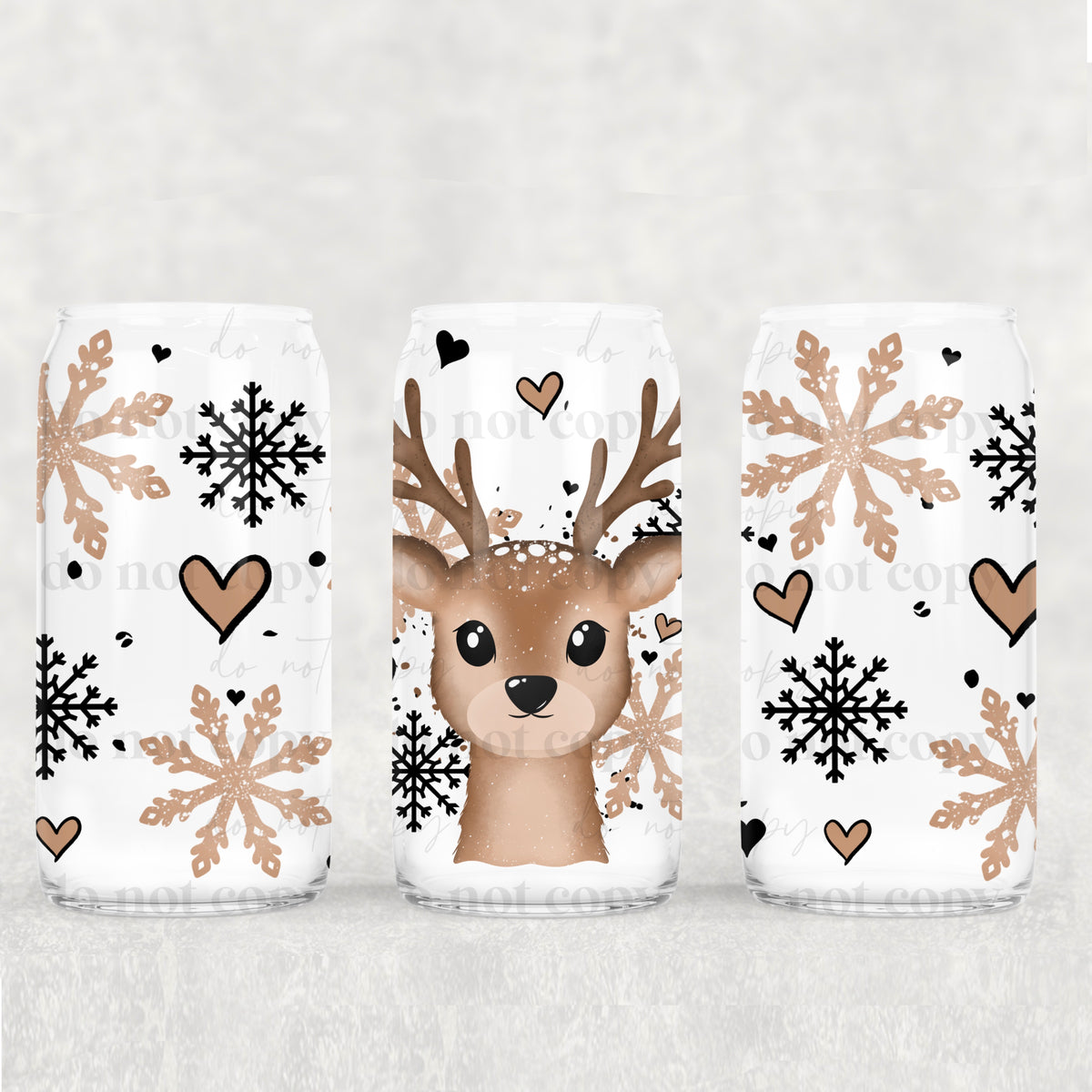 9743 deer with snowflakes (CSC) UV DTF WRAP