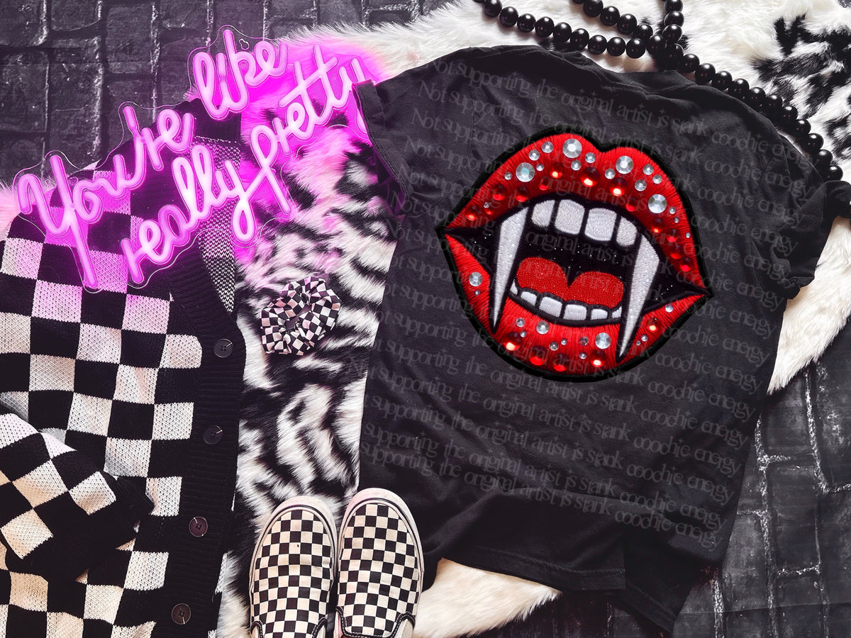 Sparkly vampire lips (GWD) DTF transfer