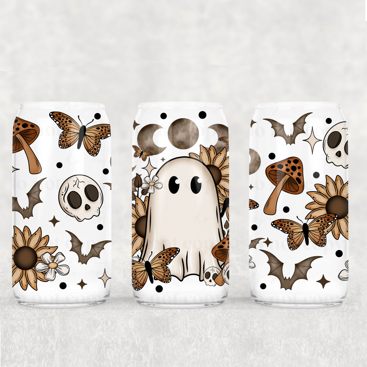 9762 ghost with beige flowers (CSC) UV DTF WRAP