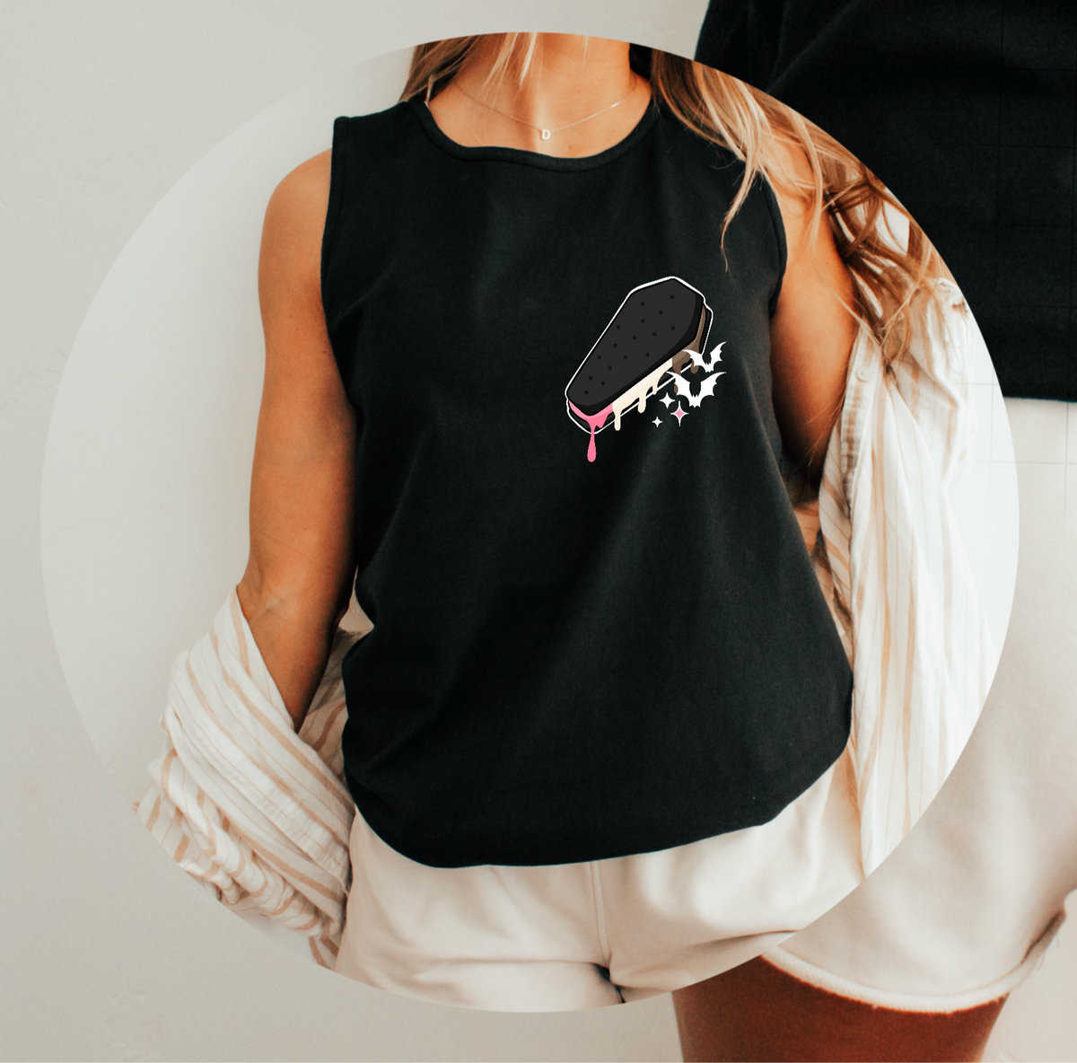 Ice Cream Casket White bats POCKET PRINT (CSC) 102304 DTF transfer