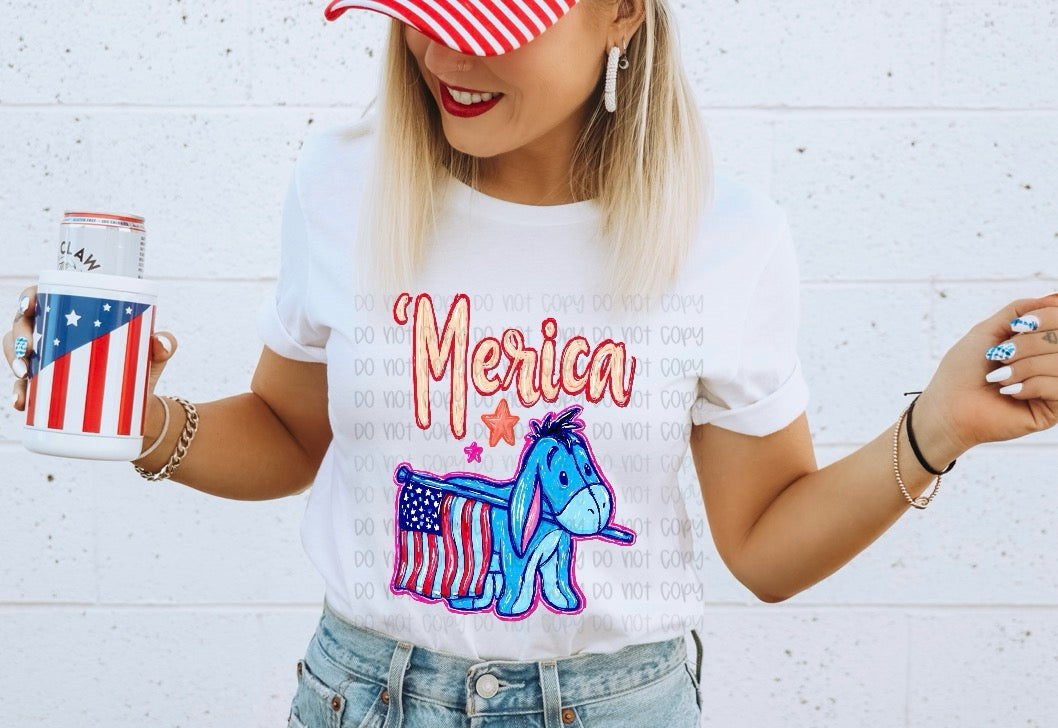 Merica blue donkey (Renewed) DTF Transfer