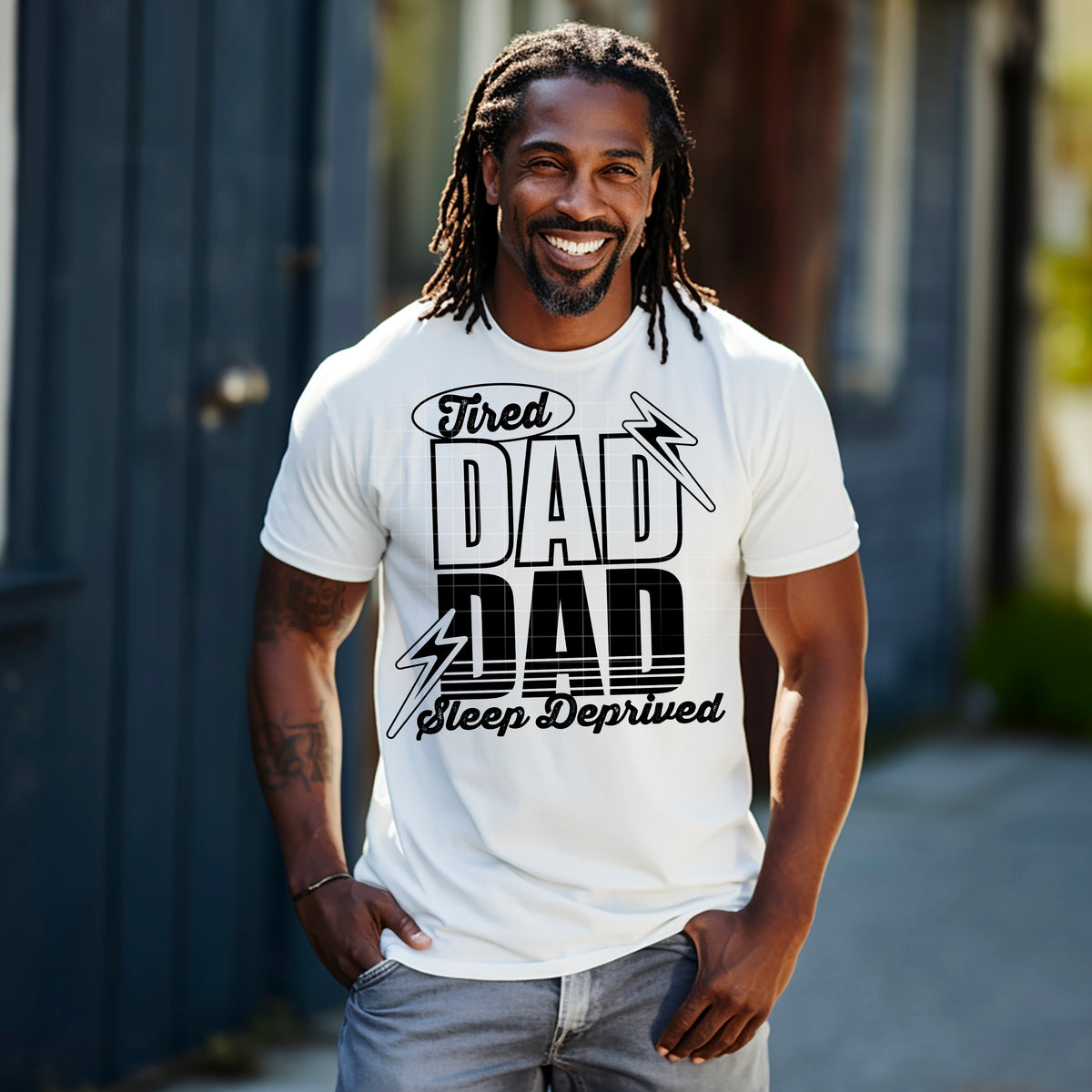 Dad Tired Sleep Deprived BLACK (CSC) 102431 DTF transfer